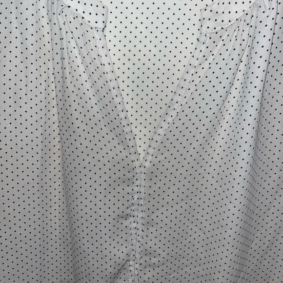 White Shear Button Down Black Polka Dot Blouse by Philosophy, Sz S, Gently LOVED - Picture 3 of 6